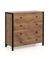 4-Drawer Dresser Modern Chest of Drawers Wooden Storage