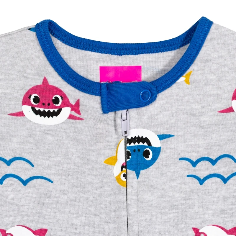 Baby Shark Boys Pinkfong 2 Pack Zip Up Sleep N' Play Coveralls