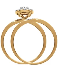 Diamond Oval Halo Cluster Bridal Set (1/3 ct. t.w.) 14k Gold