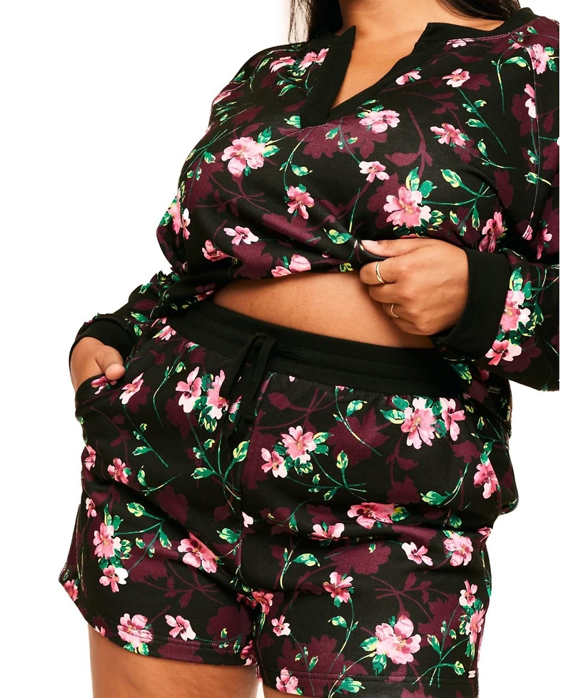 Adore Me Plus Lesley Sweatshirt & Shorts Set