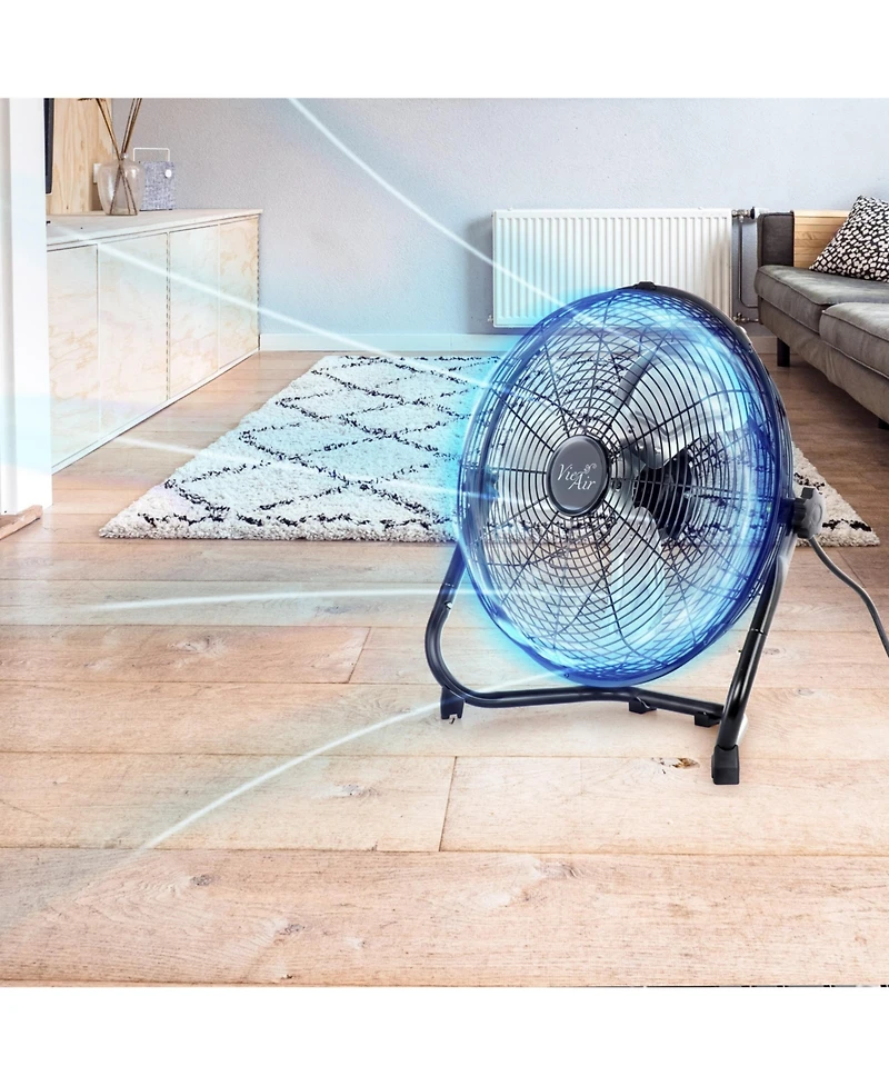 Vie Air 20 Inch Twin Pack Industrial Tilting High Velocity 3 Speed Metal Floor Fan