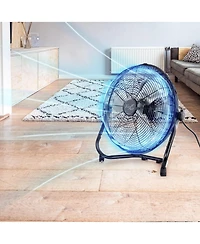 Vie Air 20 Inch Twin Pack Industrial Tilting High Velocity 3 Speed Metal Floor Fan