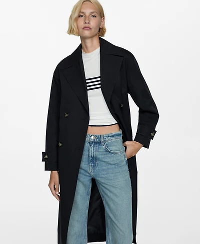 Mango Women's Double-Button Trench Coat
