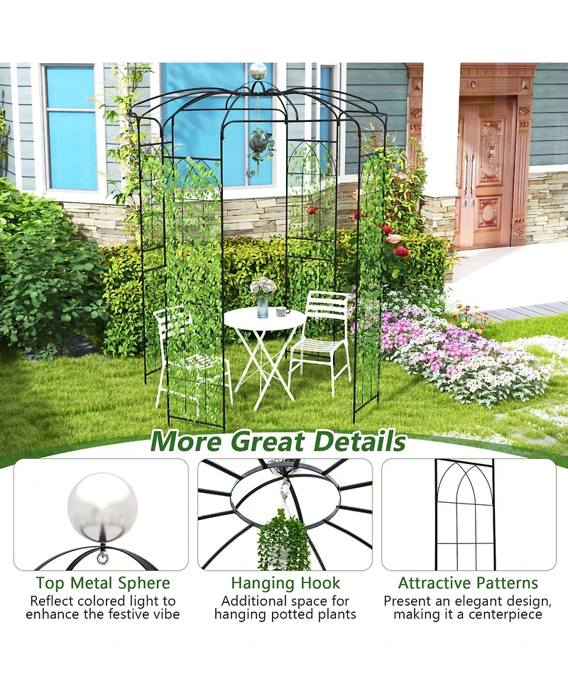 Skonyon Birdcage Shape Gazebo for Climbing Plants and Wedding Ceremony Decoration