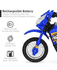 Best Choice Products 6V Kids Electric Battery Powered Ride On Motorcycle w/ Training Wheels, Lights, Music