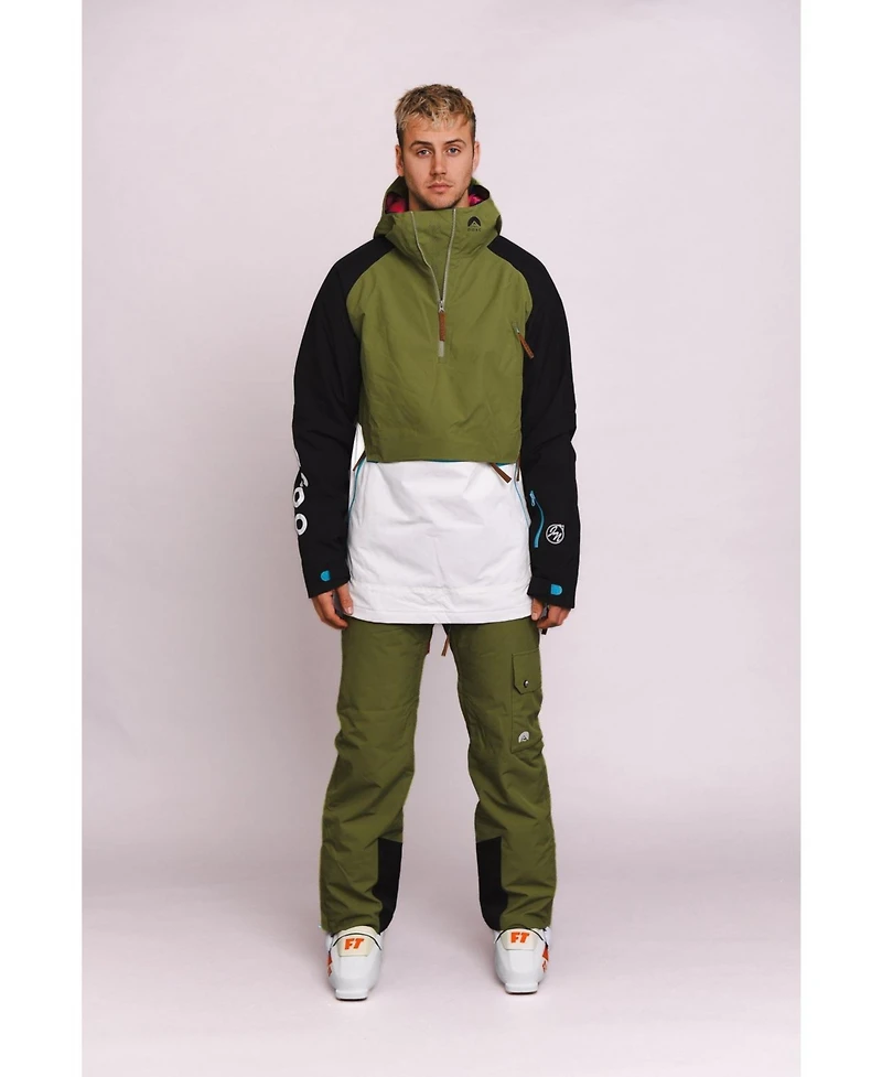 Oosc Men's Snow Park Overhead Jacket - White & Khaki