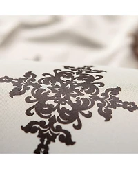 Chanasya Premium 2-Panel Ornamental Damask Room Darkening Curtains - 3-in-1 Back Tab, Rod Pocket, Ring Tab - for Windows Living Room Bedroom