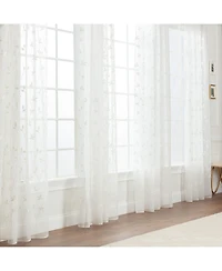 Chanasya Premium Embroidered Vine Curtains - Sheer for Living Room, Bedroom, Kitchen 52" x 108" White, 2 Panels
