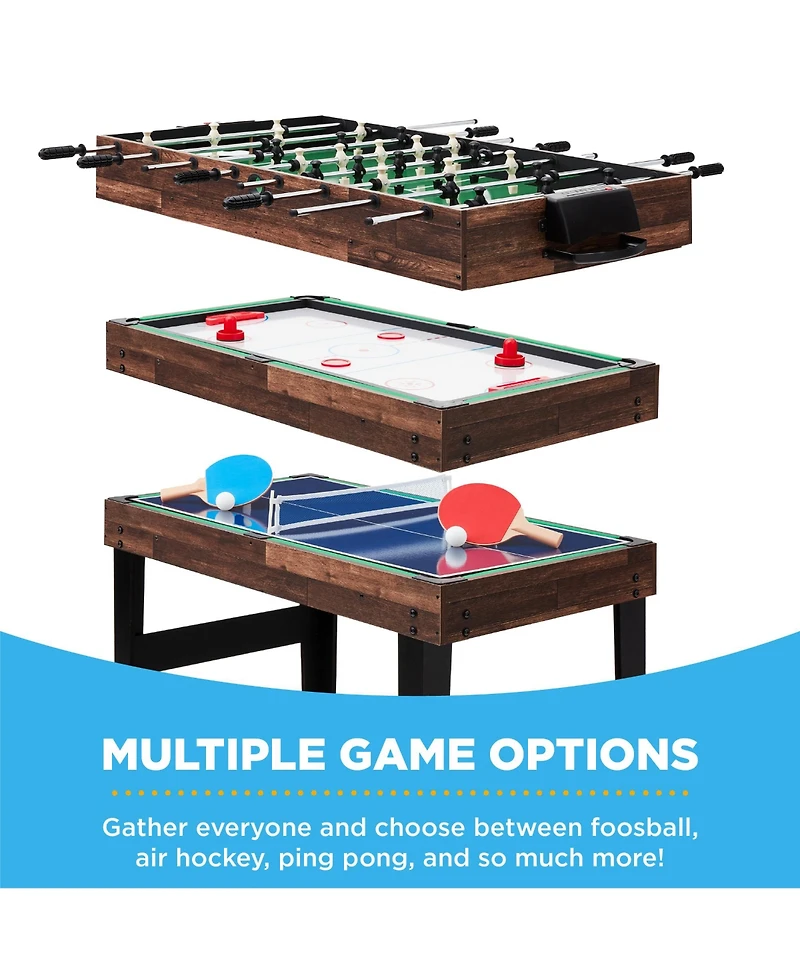 Best Choice Products 2x4ft 10-in-1 Combo Game Table Set w/ Hockey, Foosball, Pool, Shuffleboard, Ping Pong
