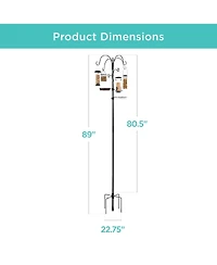 Best Choice Products 89in 6-Hook Bird Feeding Station, Steel Multi-Feeder Stand w/ 4 Feeders, Tray, Bird Bath