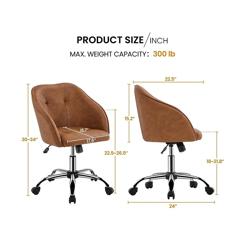Yaheetech Modern Desk Chair Computer for Home Office
