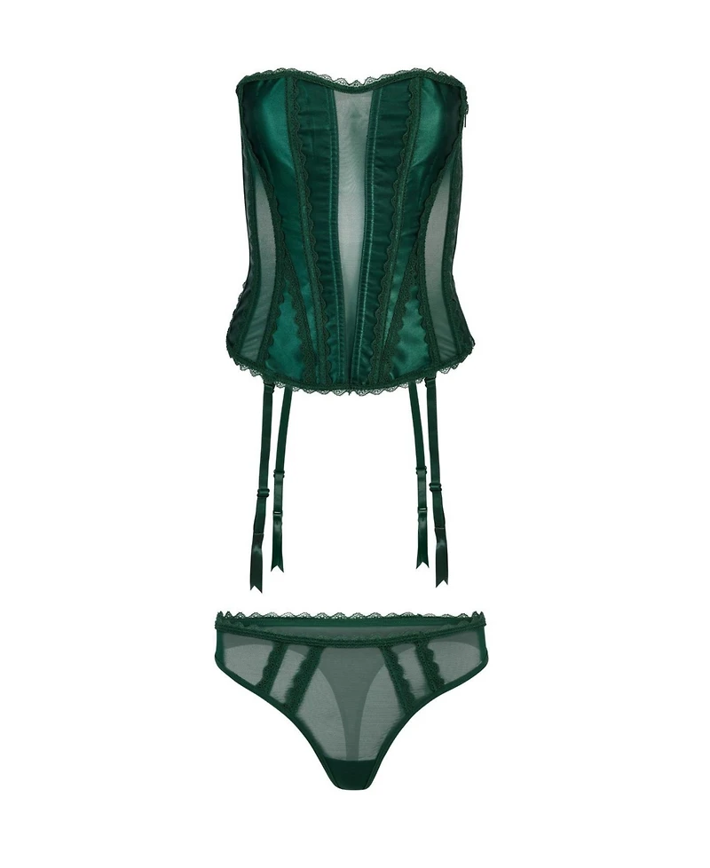 Adore Me Plus Serene Corset & Thong Set