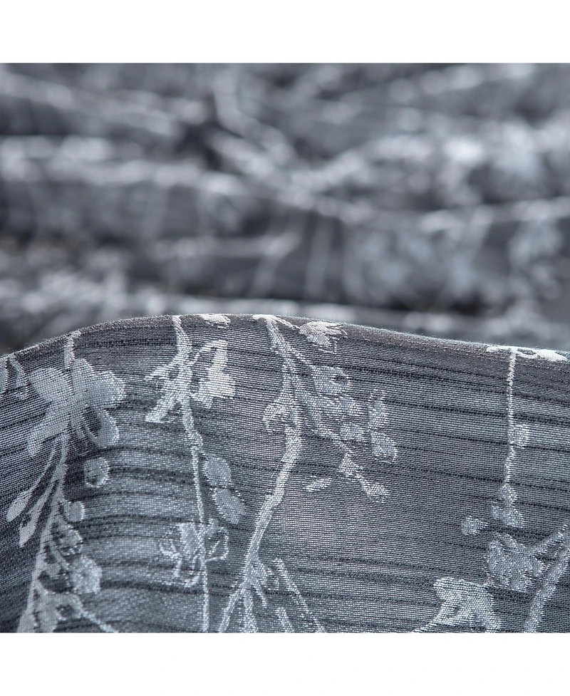 Chanasya Premium 2-Panel Floral Jacquard Textured Beige Curtains with Grommets for Windows Living Room Bedroom Office