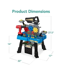 Best Choice Products Pretend Play Kid's Workbench, Child's Construction Toy Set w/ 150 Accessories, Electric Drill