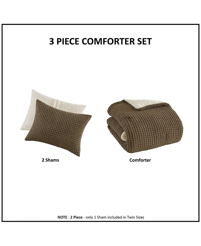 Madison Park Riordan Waffle Knit Chenille 2-Pc. Comforter Set, Twin