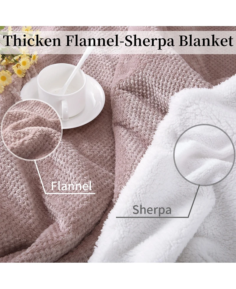 Caromio Queen Size Flannel Sherpa Electric Heated Blanket with Dual Control, 84" x 90"