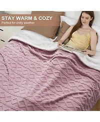 Caromio Queen Tufted Sherpa Electric Heated Blanket with Dual Control, 84" x 90"