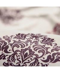 Chanasya Premium 2-Panel Ornamental Damask Room Darkening Curtains - 3-in-1 Back Tab, Rod Pocket, Ring Tab for Windows Living Bedroom