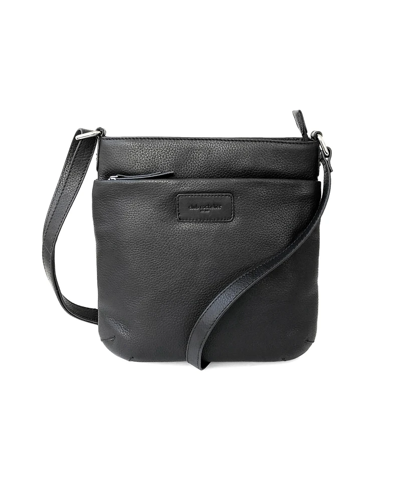 Ladies Leather Top Zipper Crossbody Bag