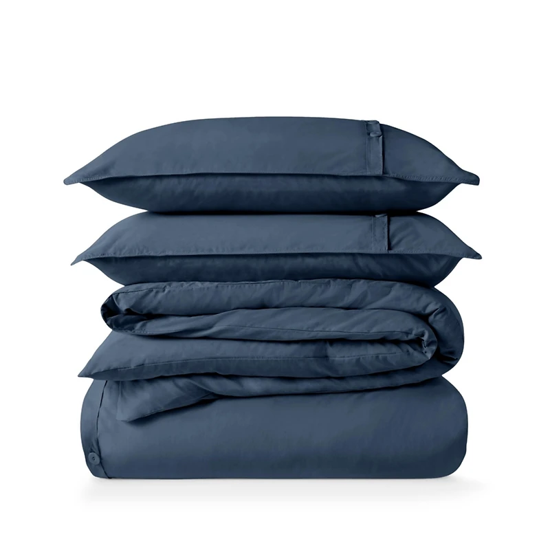 Bare Home Organic Cotton Percale Duvet Cover Set Full/Queen