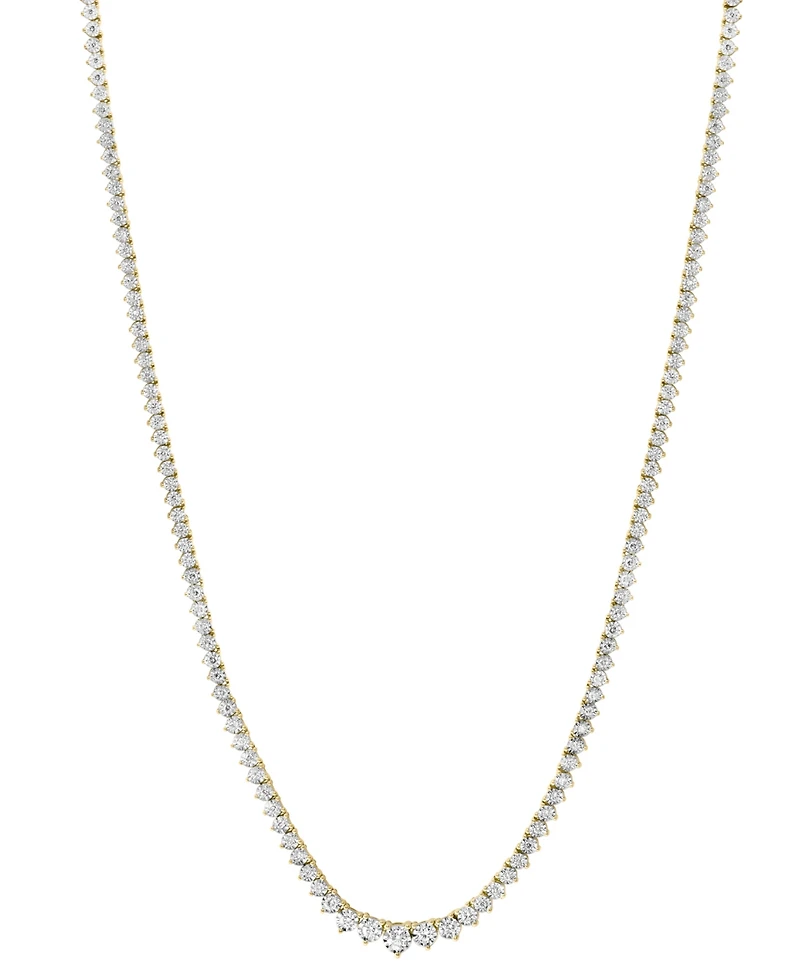 Effy Lab Grown Diamond Graduated 15" Tennis Necklace (1-7/8 ct. t.w.) in 14k Two-Tone Gold