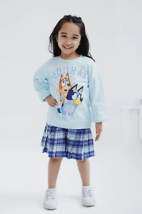 Bluey Girls Fleece Sweatshirt and Pleated Skirt