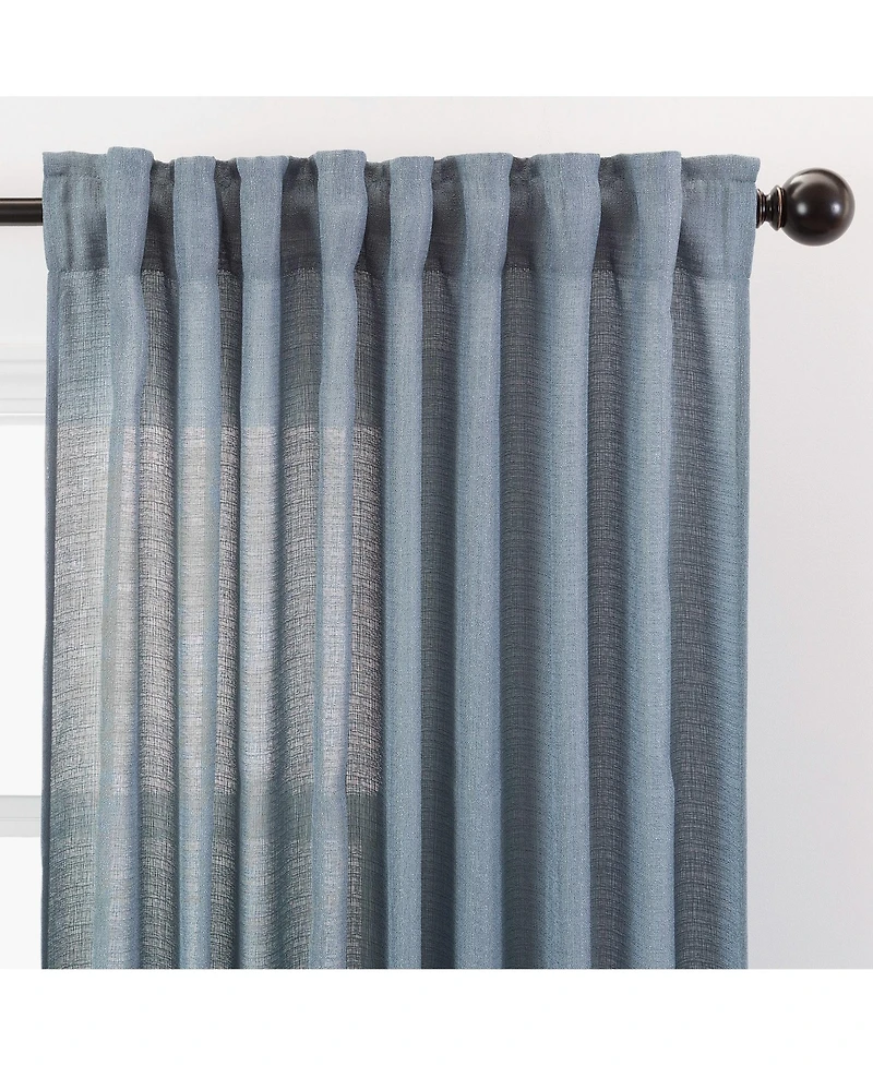 Chanasya Premium 2-Panel Faux Belgian Flax Textured Semi Sheer Curtains