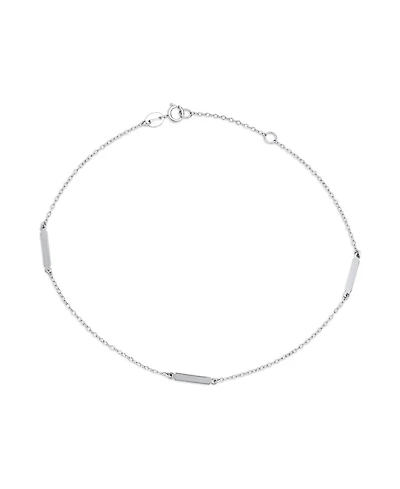 Bling Jewelry Simple 14K Gold Plated Silver Flat Bar Link Anklet Ankle Bracelet 9-10 Inch