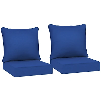 Outsunny 4 Outdoor Chair Cushions with Seat & Backrest, 24" x 24",