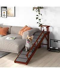 PawHut Wooden Dog Ramp with Removable Guardrails, Non-Slip, 73",