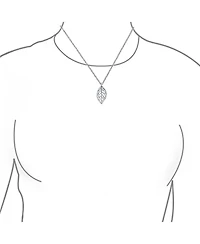 Bling Jewelry Native American Style Bohemian Boho Nature Open Leaf Dangling Pendant Necklace Western Jewelry .925 Sterling Silver With Chain