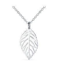 Bling Jewelry Native American Style Bohemian Boho Nature Open Leaf Dangling Pendant Necklace Western Jewelry .925 Sterling Silver With Chain