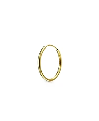 Bling Jewelry Tiny 1pc Minimalist Thin 14K Gold Ear Hoop Tragus Cartilage Piercing Conch Daith Earring .50 .64 .70 Inch
