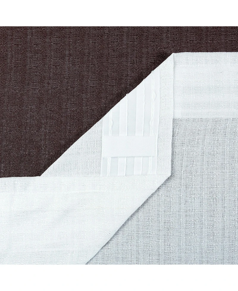 Chanasya Premium 2-Panel Gradient Ombre Faux Belgian Flax Semi Sheer Curtains