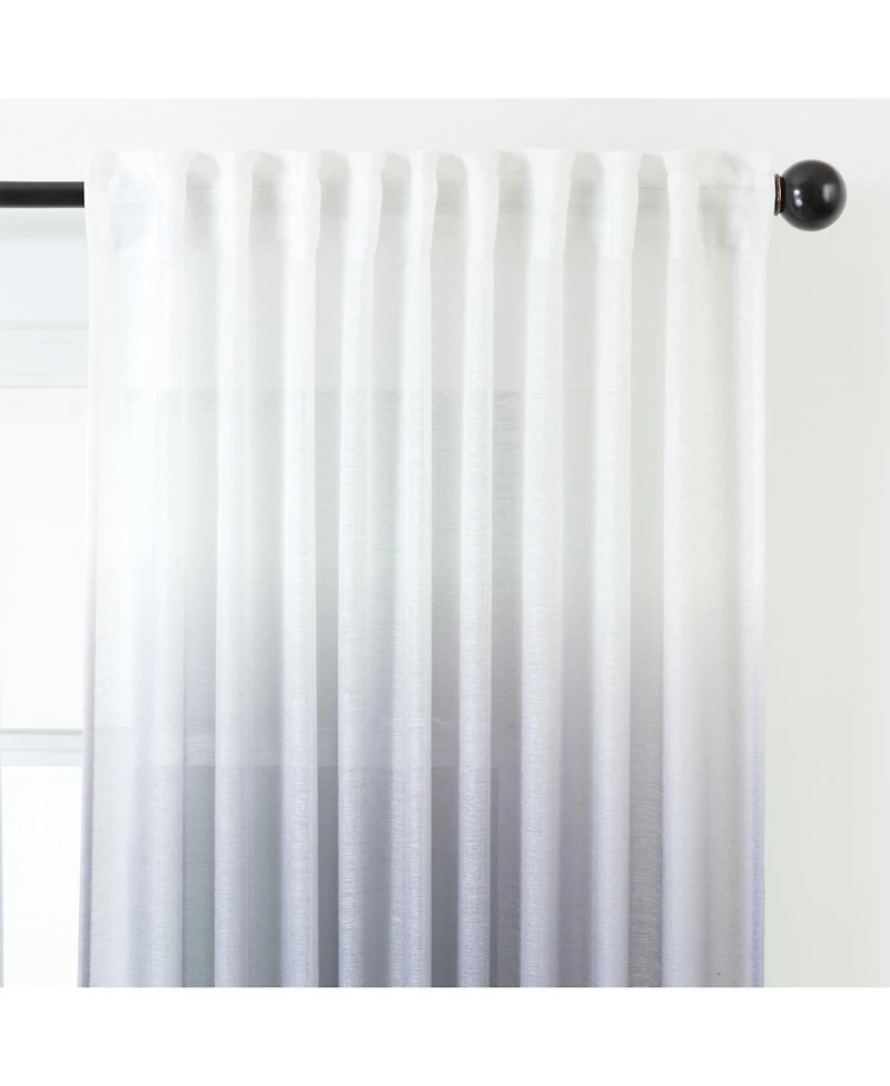 Chanasya Premium 2-Panel Gradient Ombre Faux Belgian Flax Semi Sheer Curtains - for Windows Living Room Bedroom