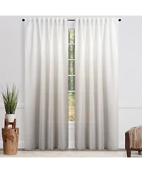 Chanasya Premium 2-Panel Gradient Ombre Faux Belgian Flax Semi Sheer Curtains - for Windows Living Room Bedroom