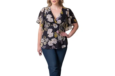 Kiyonna Plus Seaside Serenade Peplum Top