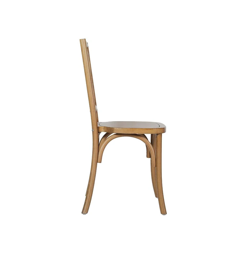 Merrick Lane Mara Set Of 2 Solid Wood Dining Chairs With Stackable Design, Ornate Seat Back Accenting, And Elegant Finish