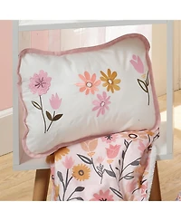 Lambs & Ivy Little Garden Luxury Embroidered Floral Decorative Throw Pillow