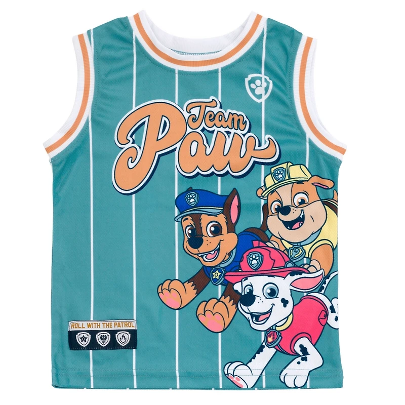 Paw Patrol Boys Mesh Jersey Tank Top and Basketball Shorts Athletic Outfit Set