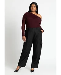 Eloquii Women's Plus Foldover Drape Top