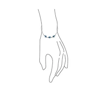 Bling Jewelry Turkish Spiritual Protection Amulet Station Chain Link Three Blue Evil Eye Charm Bracelet Sterling Silver 7.5 Inch