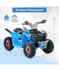 Gymax Kids Electric Ride On Atv Toy 6V Battery Powered Vehicle w/ Direction Control Rose Red