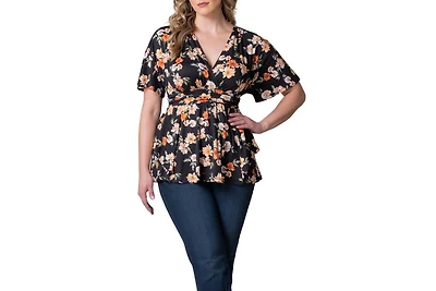 Kiyonna Plus Encore Short Sleeve Printed Top