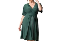 Kiyonna Women's Plus Gia A-Line Midi Dress with Pockets