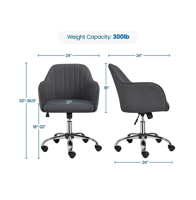 Yaheetech Modern Desk Chair Height-Adjustable Computer