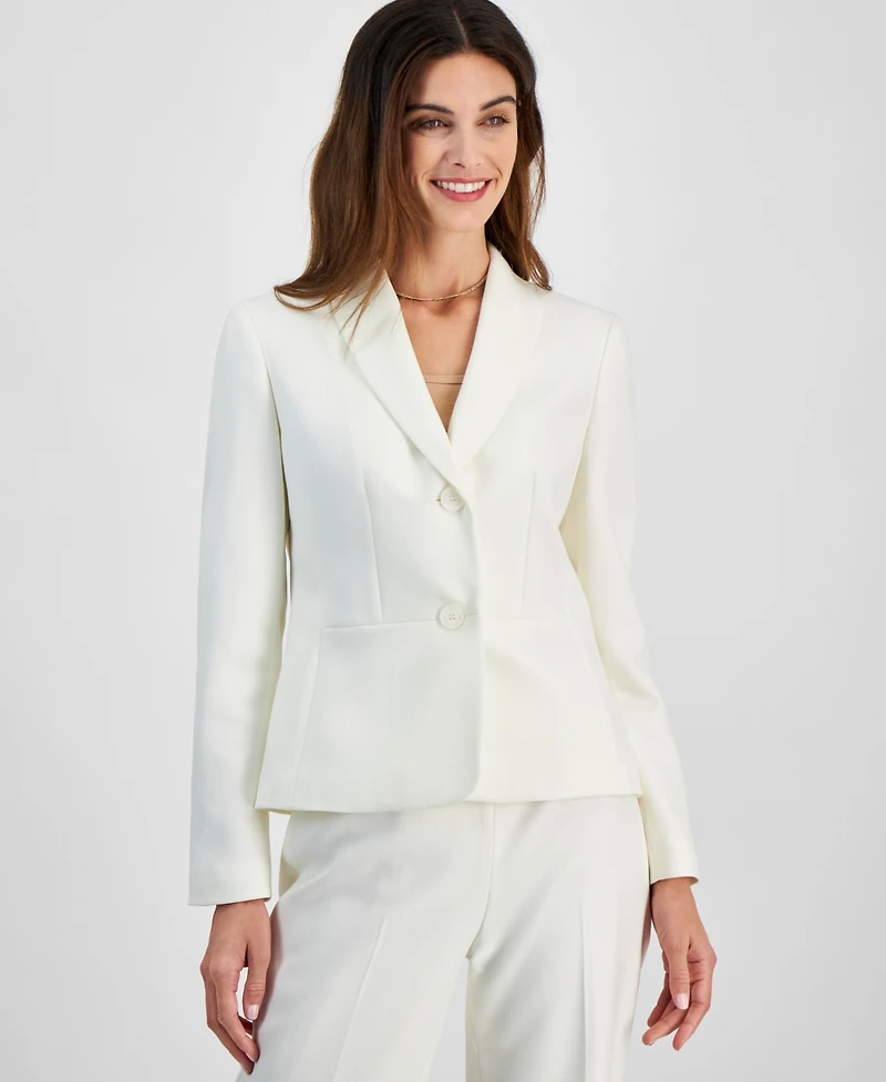 Le Suit Women's Two-Button Shawl Collar Jacket & Side-Zip Pants, Regular Petite
