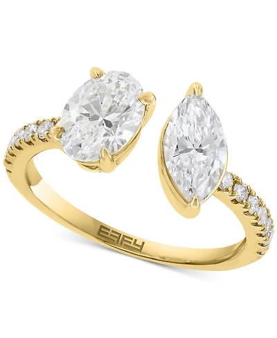 Effy Lab Grown Diamond Mixed-Cut Cuff Ring (1-7/8 ct. t.w.) in 14k Gold