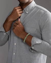 Esquire Men's Jewelry Green Agate Bead Blue Cord Bolo Bracelet in Gold-Tone Ion-Plated Stainless Steel (Also in Jasper), Created for Macy's