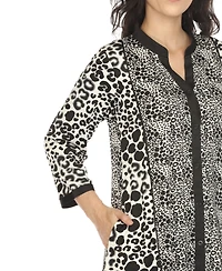 White Mark Women's Leopard Print Shift Dress